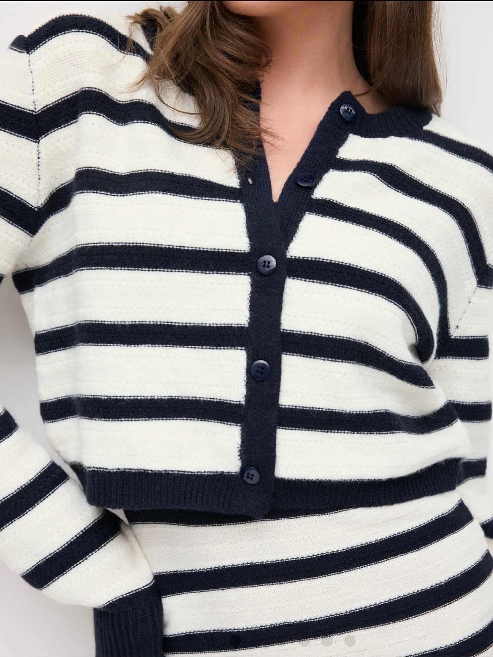 NWT - Cider Navy & Ivory Striped Cardigan